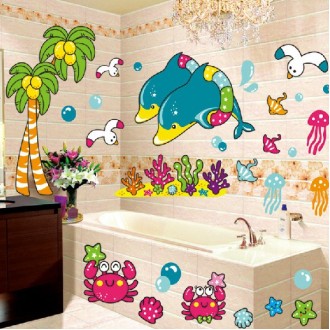 Bathroom Tile Stickers & Beautiful Sea Bathroom Wall Sticker 